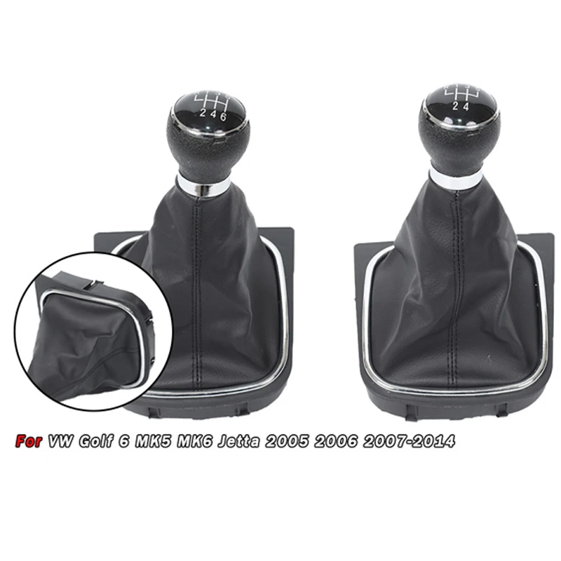 

5/6 Speed Integrated Gear Shift Knob & Dust Boot for VW Golf 6 MK5 MK6 Jetta 2005-2014 - Transmission Lever, Durable Accessories