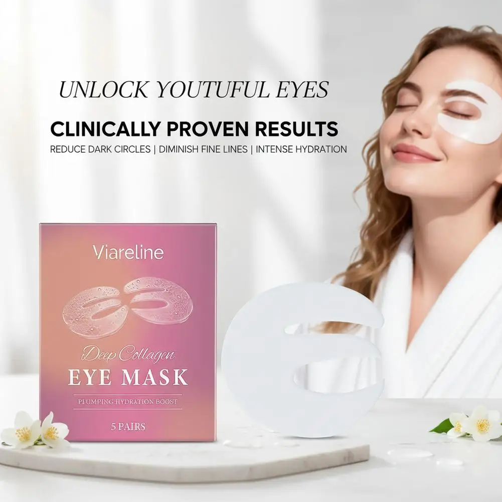 5 pcs/box Absorbable Collagen E-type Eye Mask Moisturizing Eye Film Mask Firming Nourish Eye Skin Care
