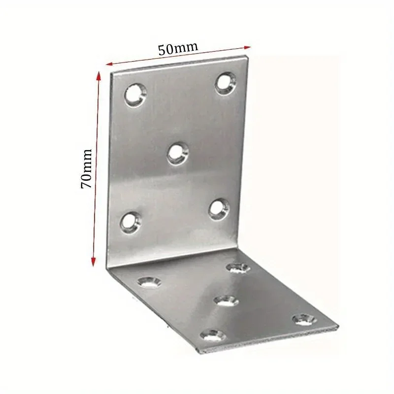 8Pcs Corner Brackets Corner Braces L Type Thick Stainless Steel Corner Code 90 Degree Shelf Bracket Furniture Link Code Daily