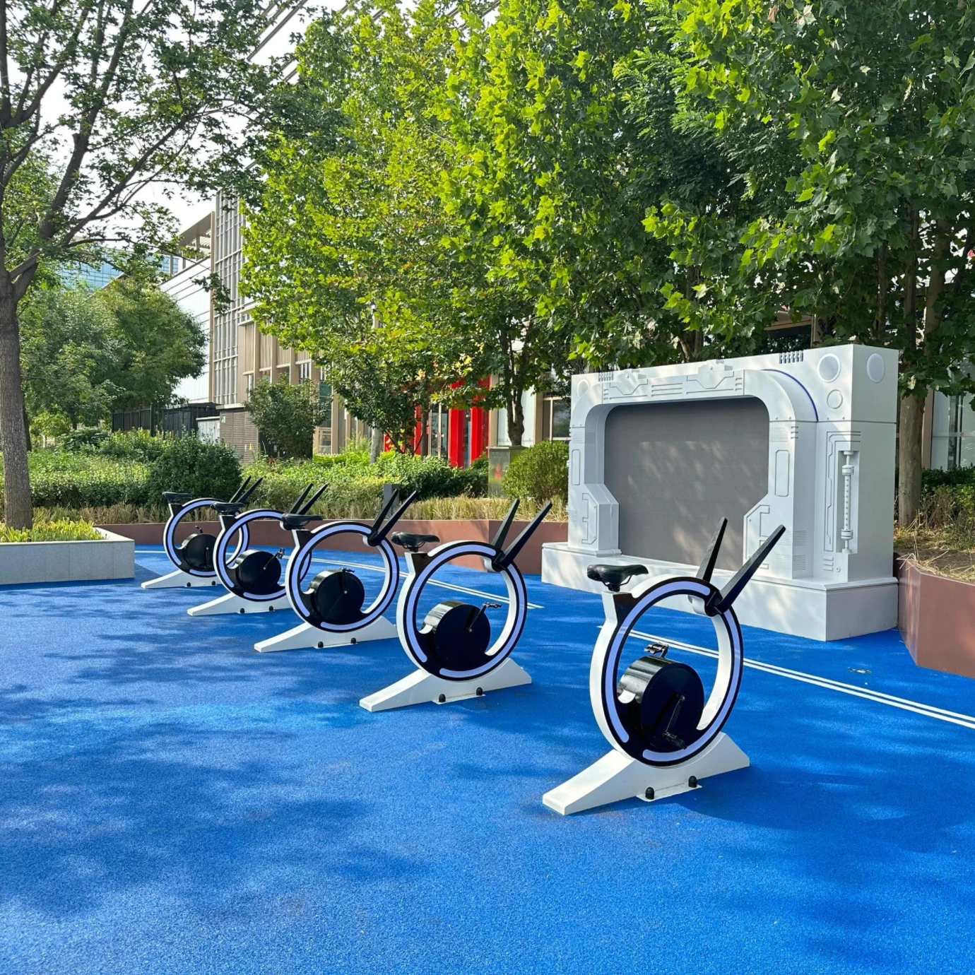 Park Playground Exercise Facilities That Children Love To Play Intelligent AI Luminous Riding Dynamic Bicycle