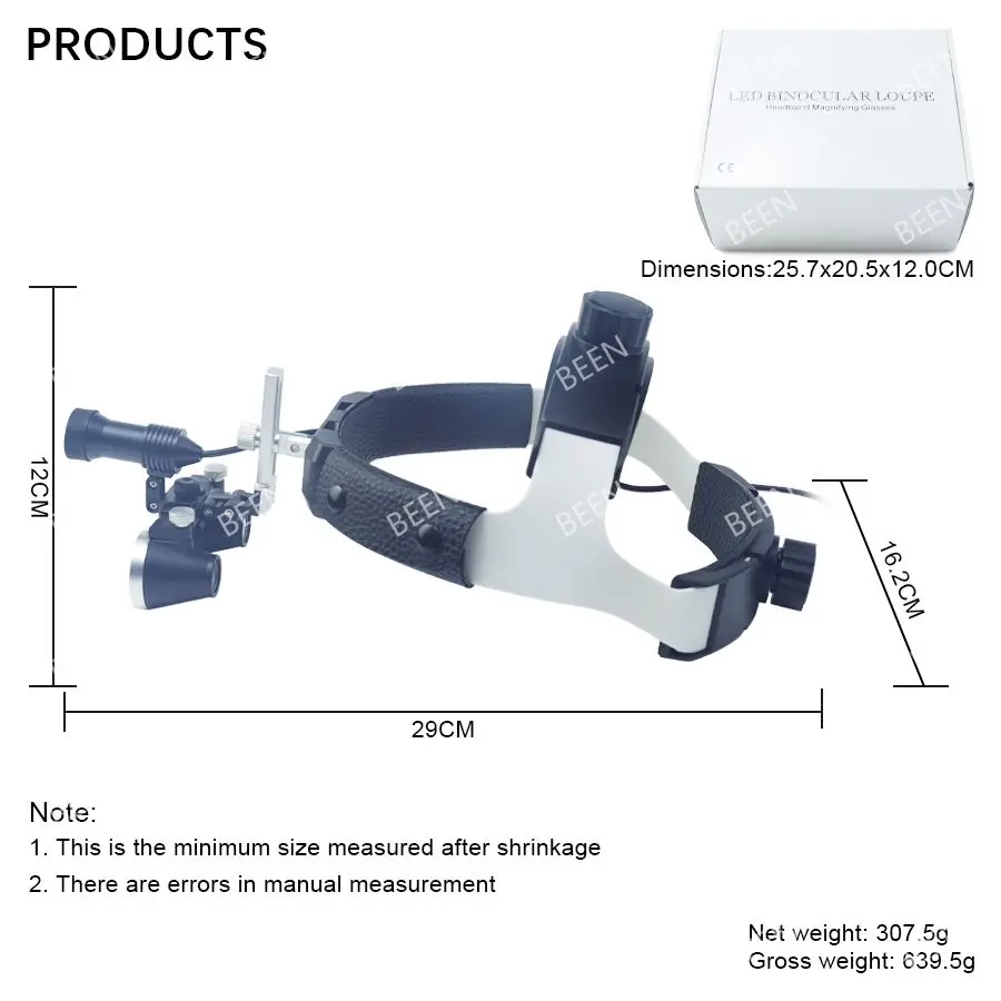 Lupas dentales montadas en la cabeza, foco de 5W, lámpara quirúrgica, laboratorio, aumento médico, casco Binocular, lupa montada en la cabeza