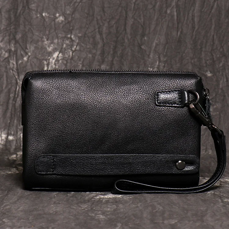 Full-Grain Leather Phone Wallet Unisex Slim Vertical Cardholder with RFID Blocking