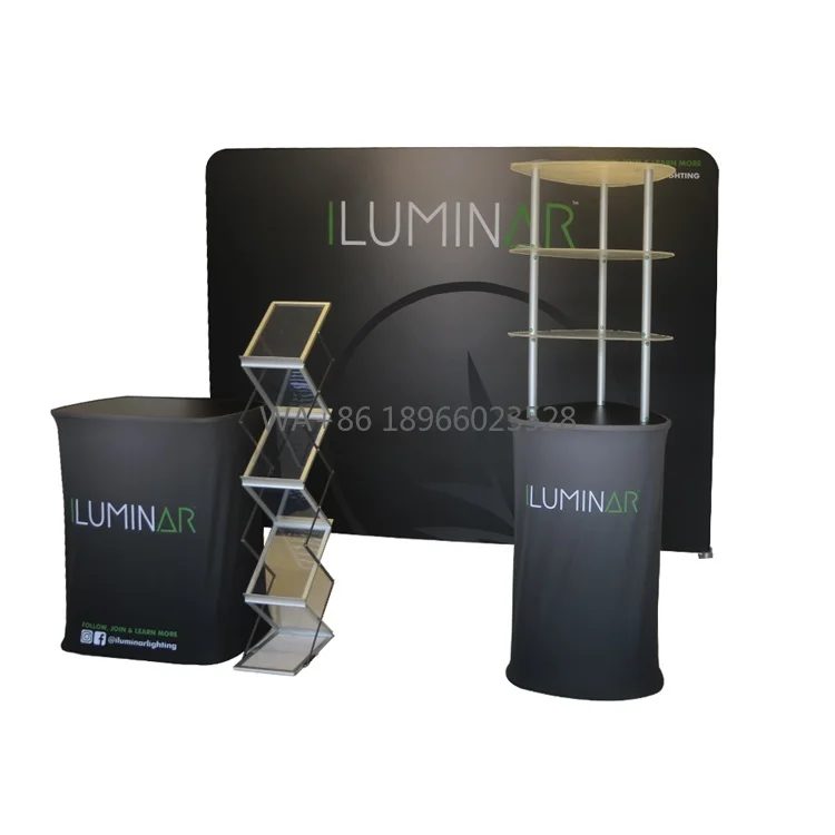 

Многоразовый портативный всплывающий натяжной тканевый торговый дисплей, подставка для выставочной будки, обтекатель из алюминия