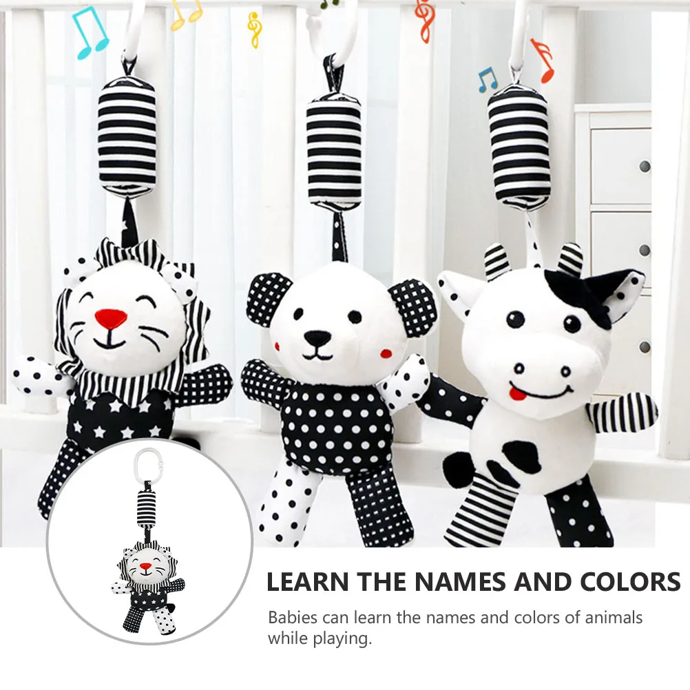 1pc Black White Crib Pendant Hanging For Baby Grasping Visual Stimulation Early Education Plaything Crib Pendant