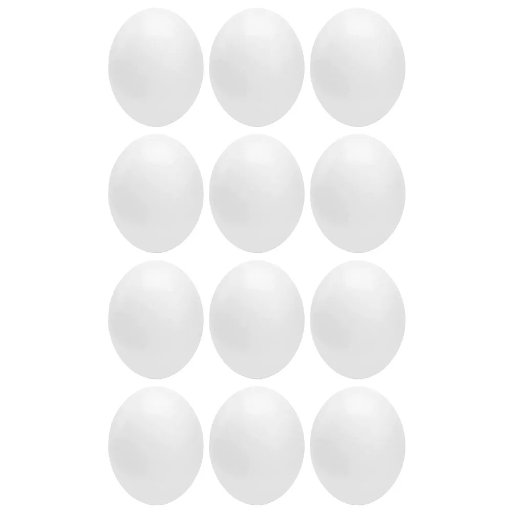 

12pcs Simulated Bird Eggs Durable Plastic Easter Decor Diy Graffiti Props For Bird Nest Accessories Pet Supplies