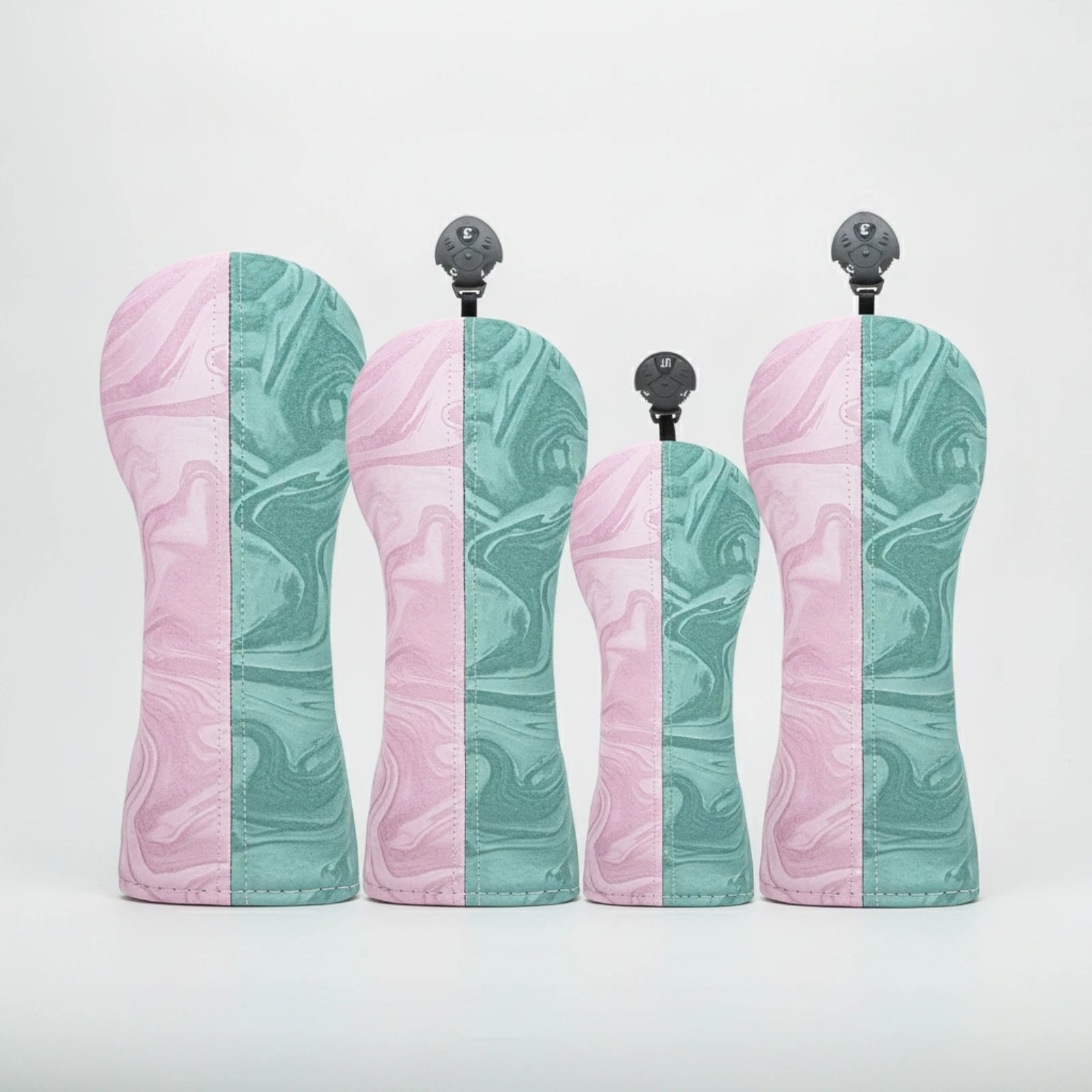 4 Pieces Golf Wood Head Cover Thick Golf Club Cover with Cushioned Lining Headcover Elastic Unique for Golfers