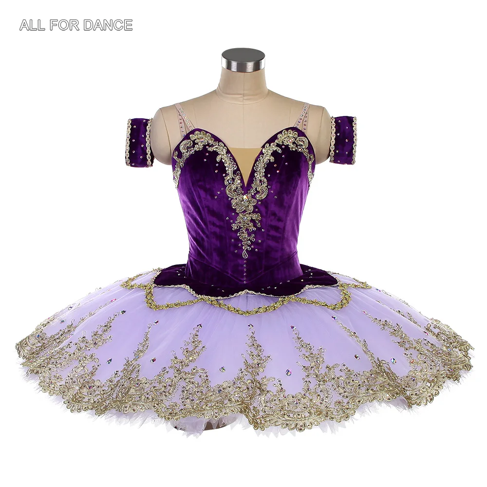 

B26645 Purple Professional Ballet Tutu with Gold Trim Made-to-order Ballet Tutus for YAGP or Stage Performance