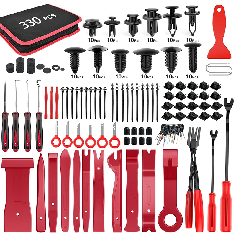 

330 шт., набор инструментов для снятия автомобильной обшивки, набор радиосъемников для панели приборной панели, инструменты для автомобиля