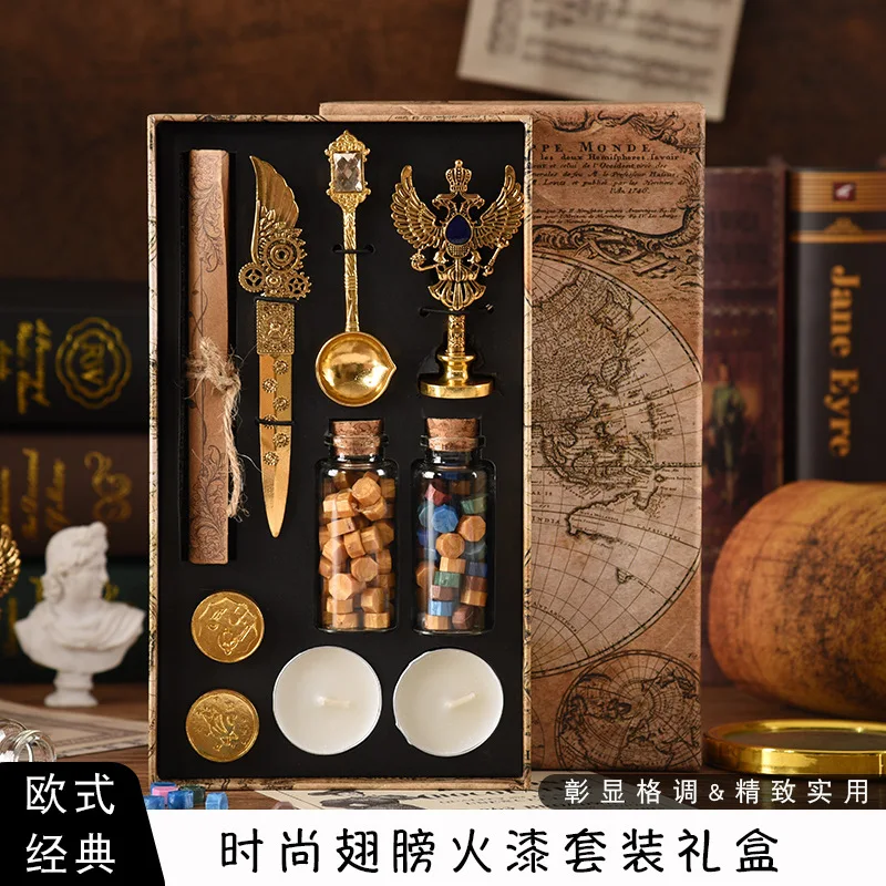 

Воск с рисунком крыльев в стиле ретро, панк-стиле, Набор уплотнений для рисования, свадебные декоративные принадлежности