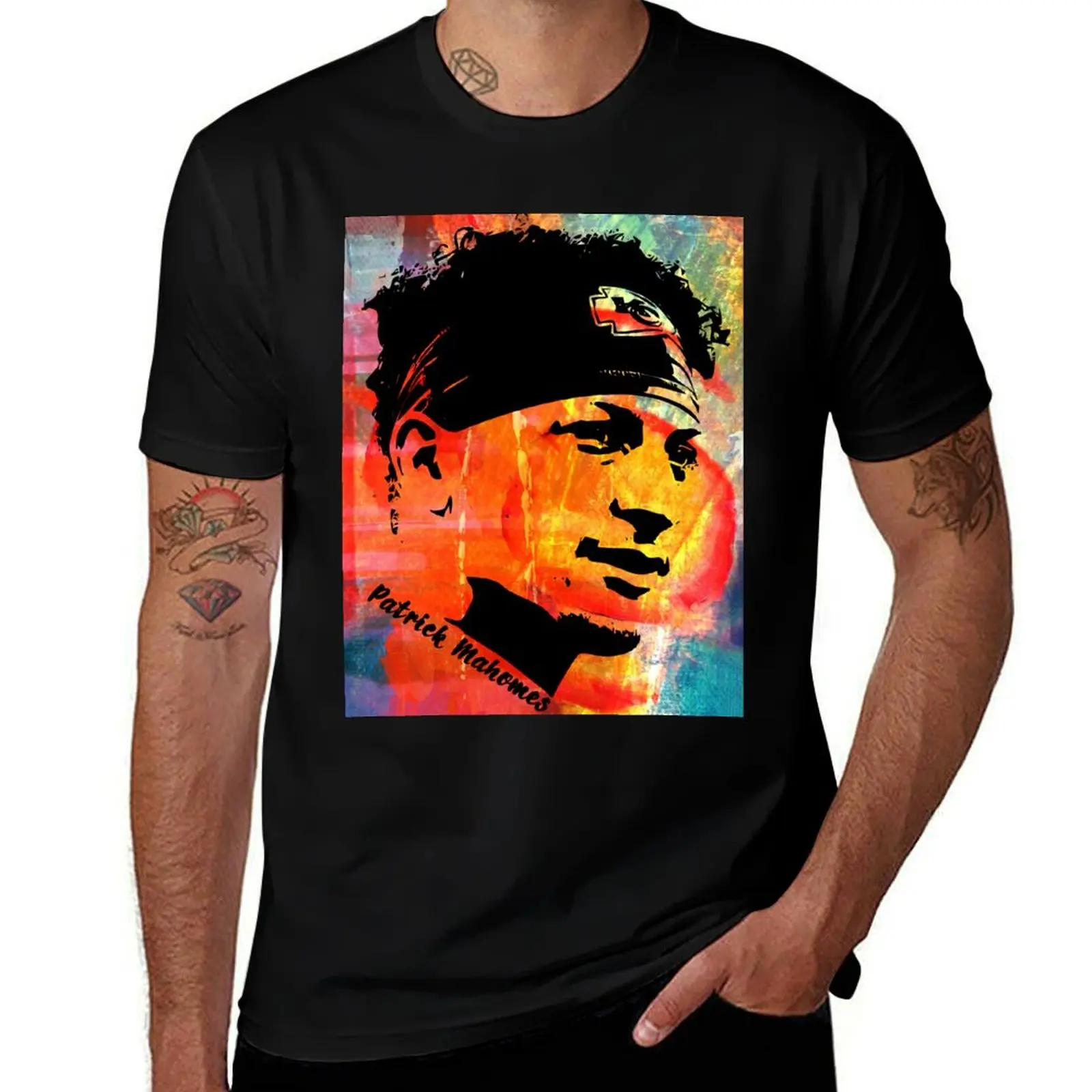 

Mahomes Abstract Painting Art T-Shirt t shirts cotton 100% man t shirt heavy cotton