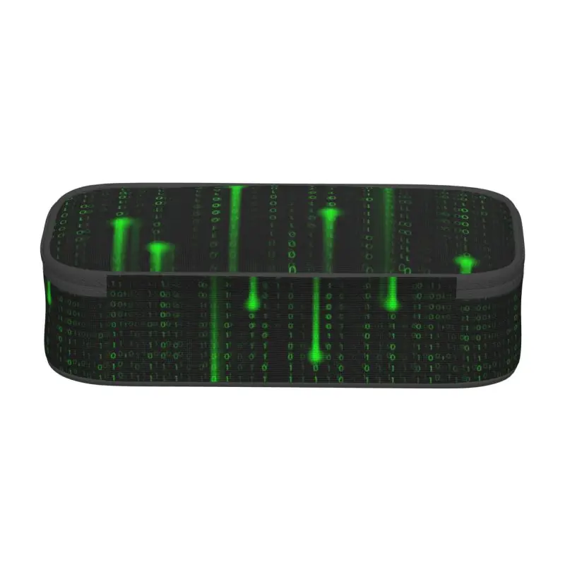 Custom Matrix Code Pencil Cases for Boys Gilrs Large Capacity Programming Code Pattern Pen Bag Box School Supplies