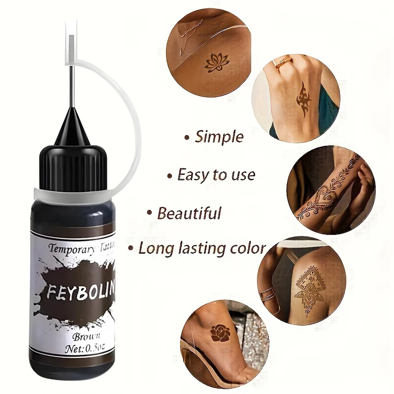 Temporary Tattoo Inks,Freehand Painting Gel,Trend Party Colorful Tattoo Juice Paste Fake Tattoo,Face Body Makeup