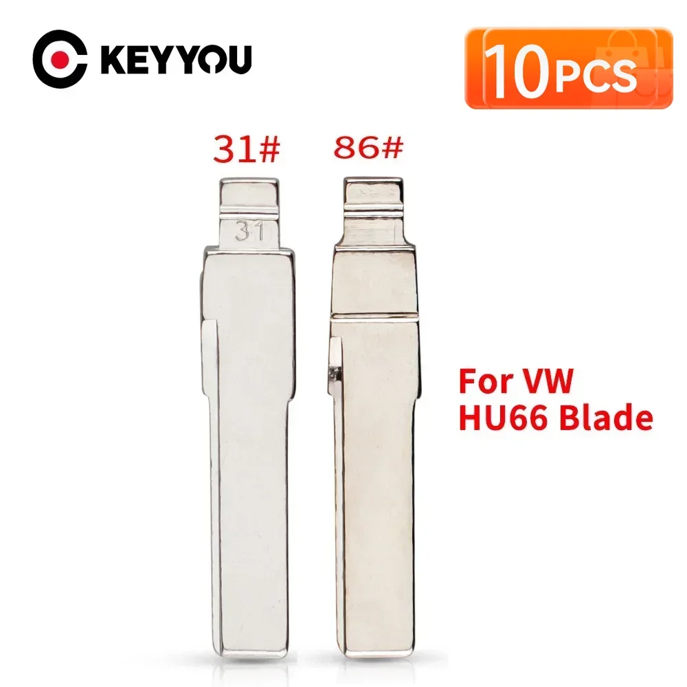 

KEYYOU 10PCS 31# 86# HU66 KD Blade Folding Flip Car Key Blade For VW Passat Bora Seat Skoda Audi for Keydiy KD Xhorse VVDI JMD