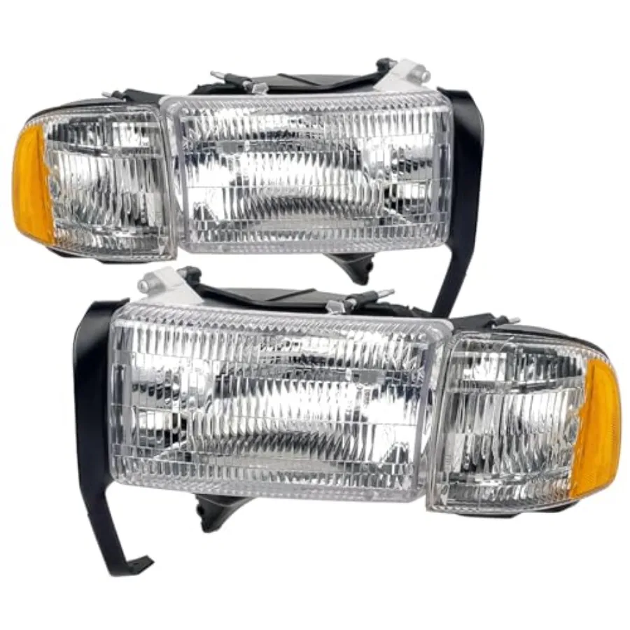 

Headlights Assembly compatible with 1994-2001 Dodge Ram 150094-02 RAM 2500 3500 Non-Sport Models Headlights w/Bulb and Corner L