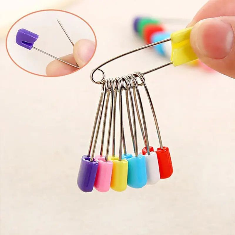 5/10Pcs Plastic Safety Pin 2.2in Stainless Steel Diaper Pins Safe Locking Closures Special Events Crafts Colorful Laundry Pins