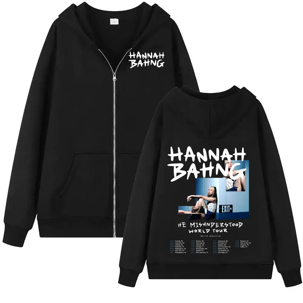 

Модная толстовка на молнии Streetwear Hannah Bahng Fashion Album 2025 для мужчин и женщин, высококачественная, с длинными рукавами, оверсайз, повседневная одежда унисекс
