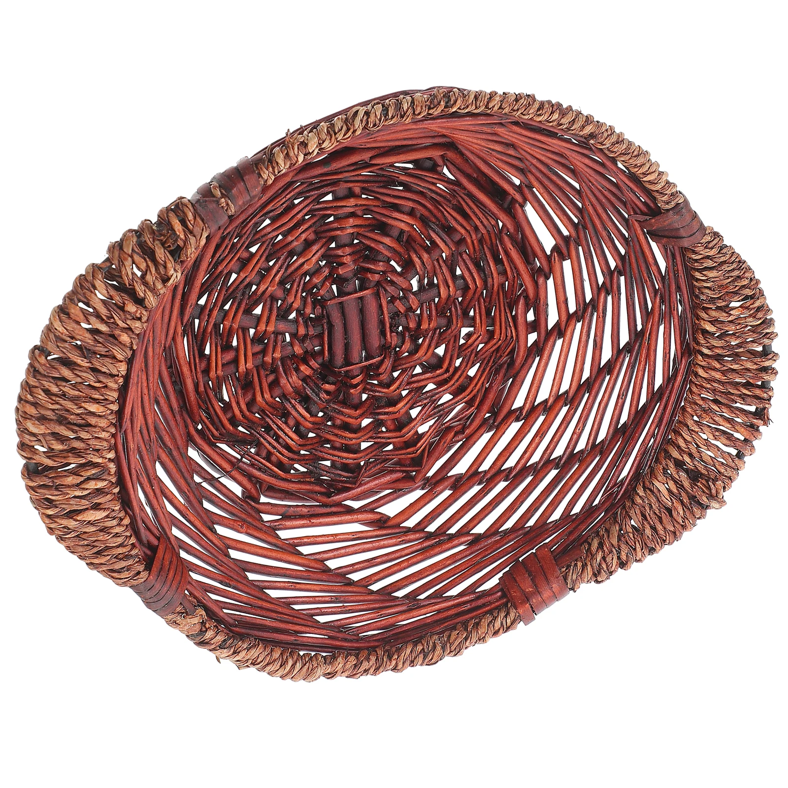 

Basket Willow Tray Handwoven Bread Trash Can Creative Storage Kitchen Fruit Supplies