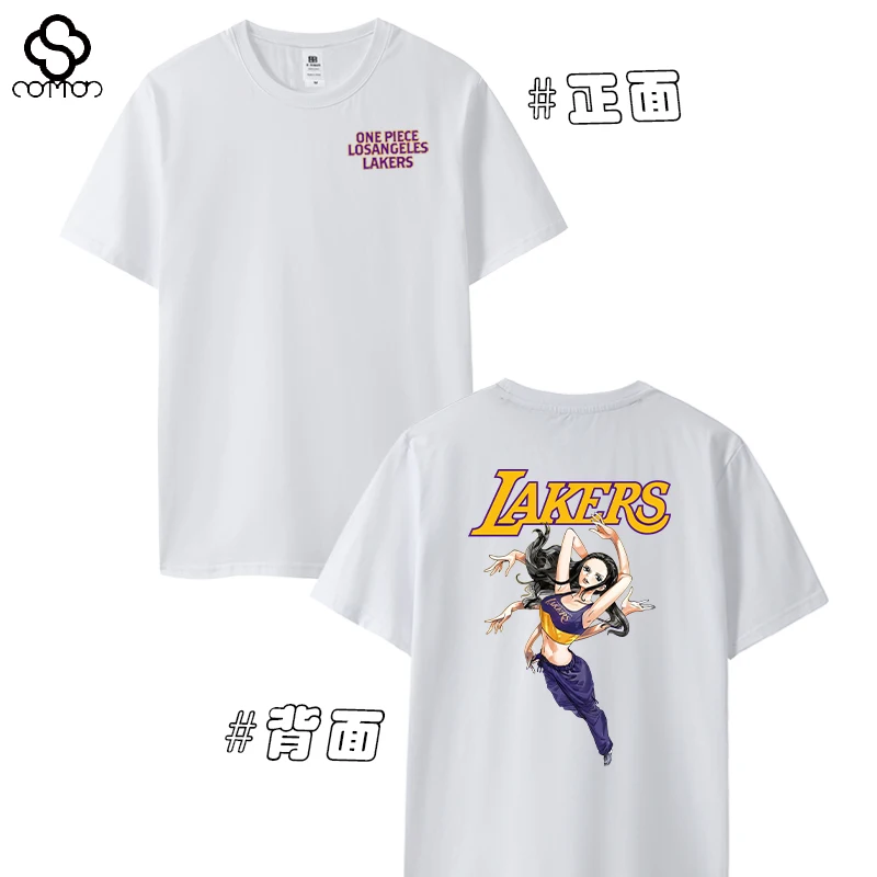 2025 Lakers Home Joint ONE PIECE Camiseta de manga curta Basquete
