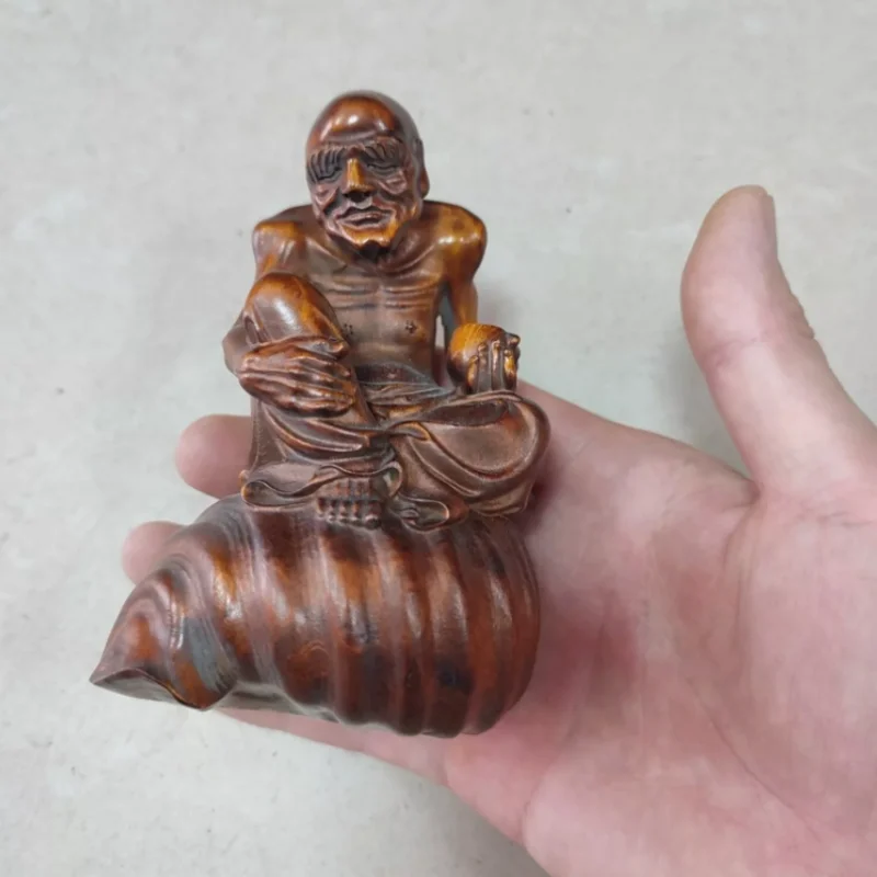 

vintage wooden ornaments chinese boxwood carving figure home decor buddha statue