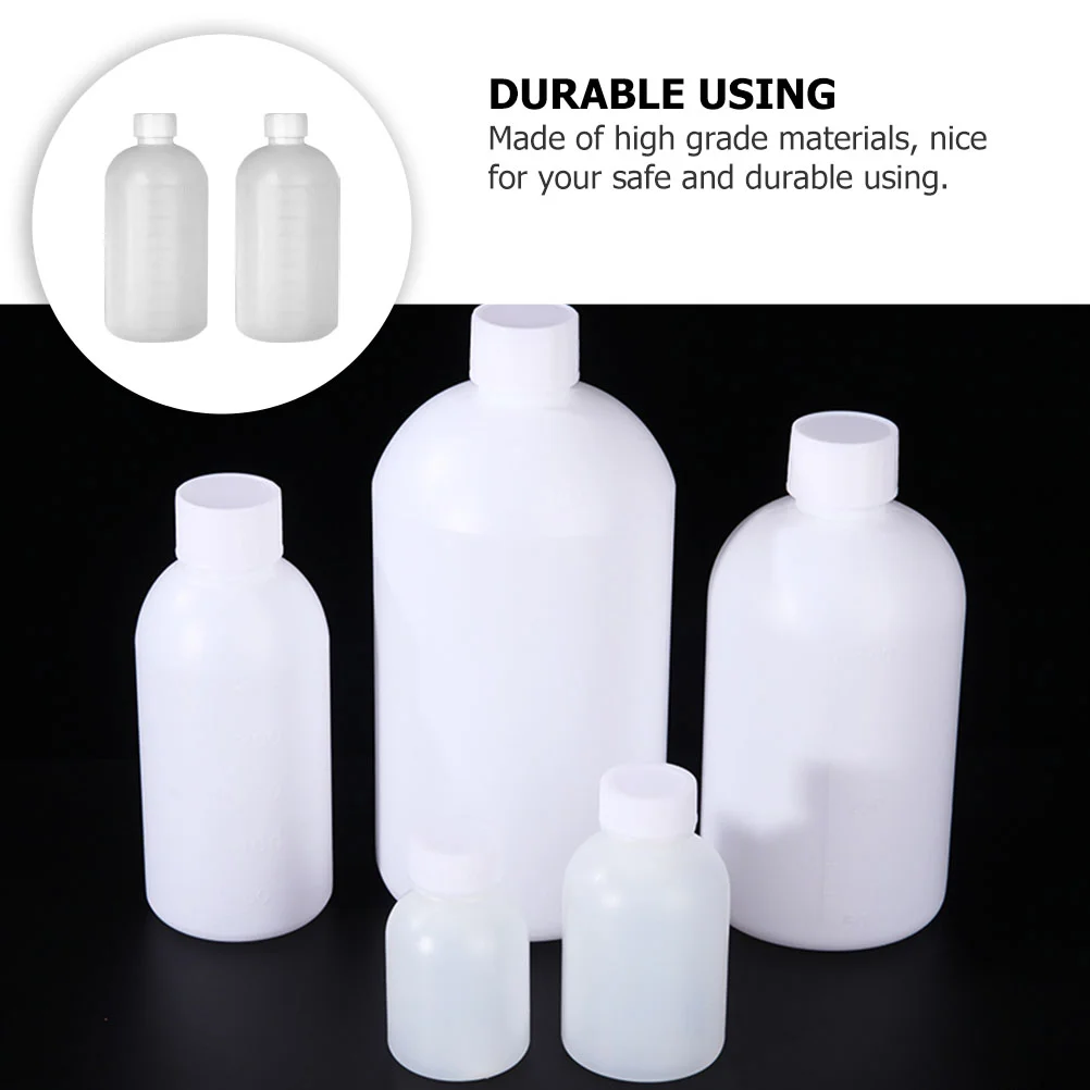 2 Pcs Container Reagent Bottle Pill Spout High Grade Hdpe Polyethylene Plastic Narrow Mouth