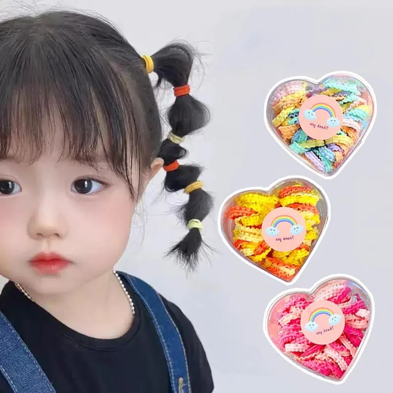 50pcs Love Box Packed Colorful Lace Hair Bands For Girls Children Lovely Hair Rope Rubber Bands Hairband Kids Hair Accessories
