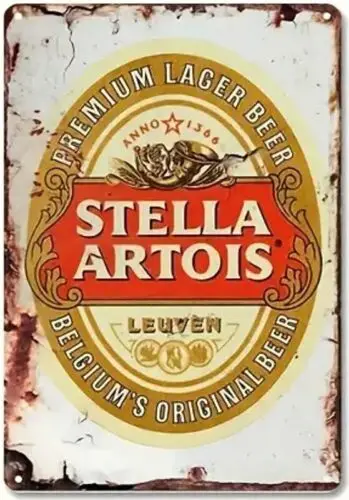 Stella Artois Premium Lager Beer Vintage, novedad, señal de Metal, 12 "x 8", nuevo