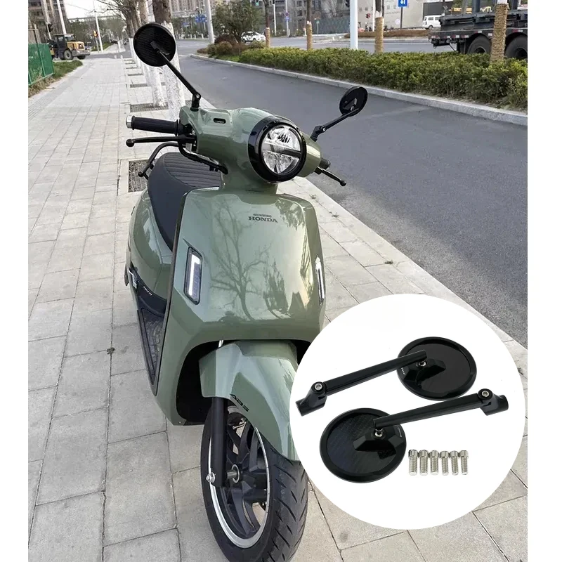 

Carbon Fiber Aluminum Alloy Motorcycle Rearview Mirror M8 M10 Convex Side Mirror Universal Scooter Cruiser Motorbike Accessories