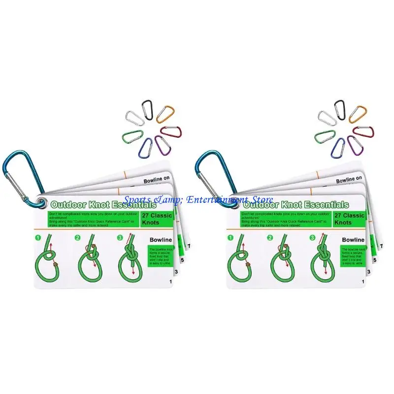 G7NF Convenient Tying Reference Sheets Set Of 27 Survival Cord Skills Great For Mountaineering Climbing And Adventurers