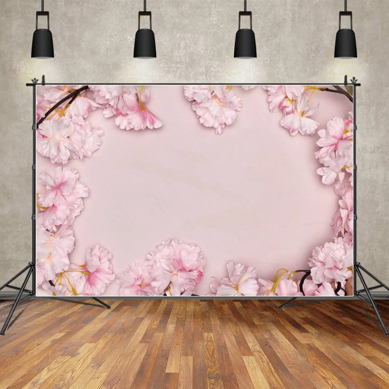 Pink Flowers Wall Photography Backdrops Spring Party Baby Shower Ins Style Birthday Wedding Custom Children Photo Backgrounds
