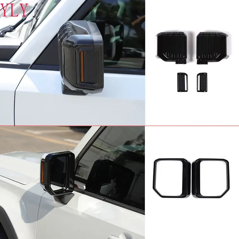 

For Toyota Land Cruiser Prado 250 LC250 2024+ ABS Black Car Exterior Mirror Cover Rain Eyebrow Frame Sticker Car Accessories