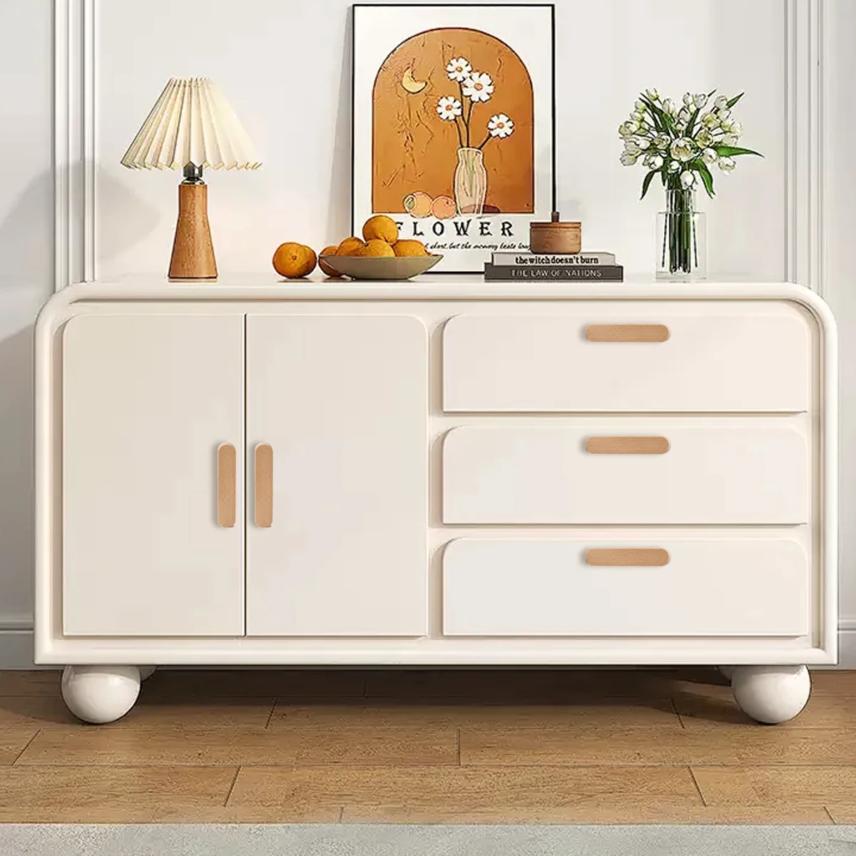 4pack/lot Wood Hardware Handles Simple And Durable Wooden Pulls For Cabinets Organization Sturdy And Durable