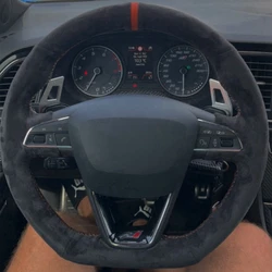 Anti-Slip Suede Braid Car Steering Wheel Cover 100% Fit For Seat Leon Cupra Leon ST Cupra Leon ST Cupra Ateca Cupra Ateca FR