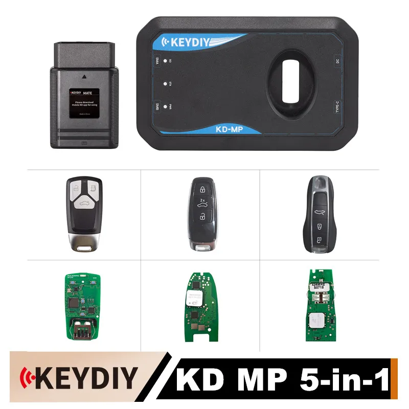 

Инструмент KEYDIY KD MP 5-в-1: в комплекте программатор KD MATE + платы MLB08 (неоригинальное решение) + платы MLB19 и MLB26 (оригинальное решение)