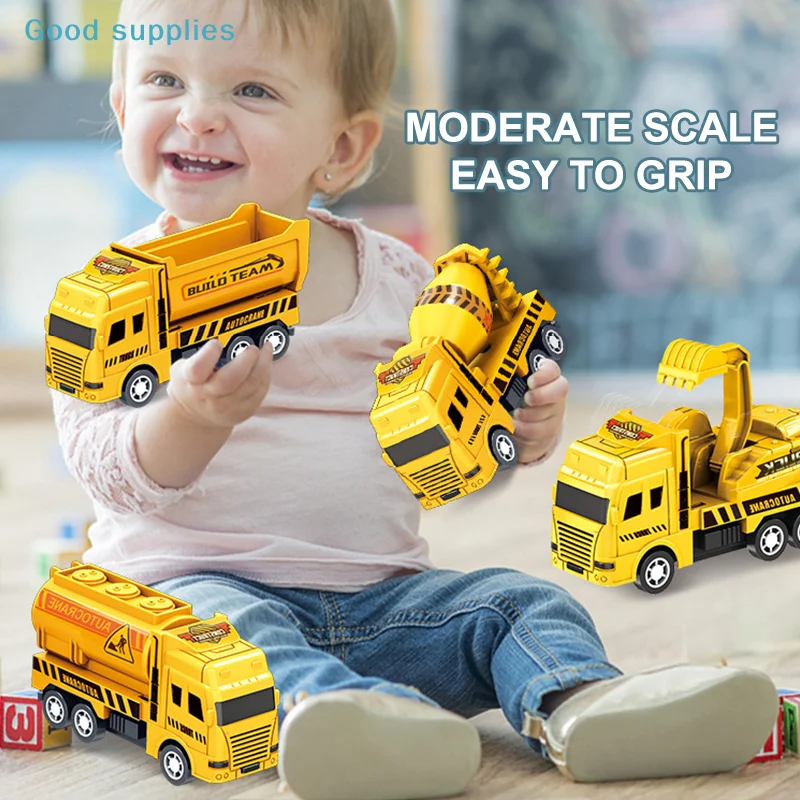 1 Pc Educational Cars Children Kid Pull Back Toy Warrior Engineering Vehicle Model Four mini engineering vehicle random color