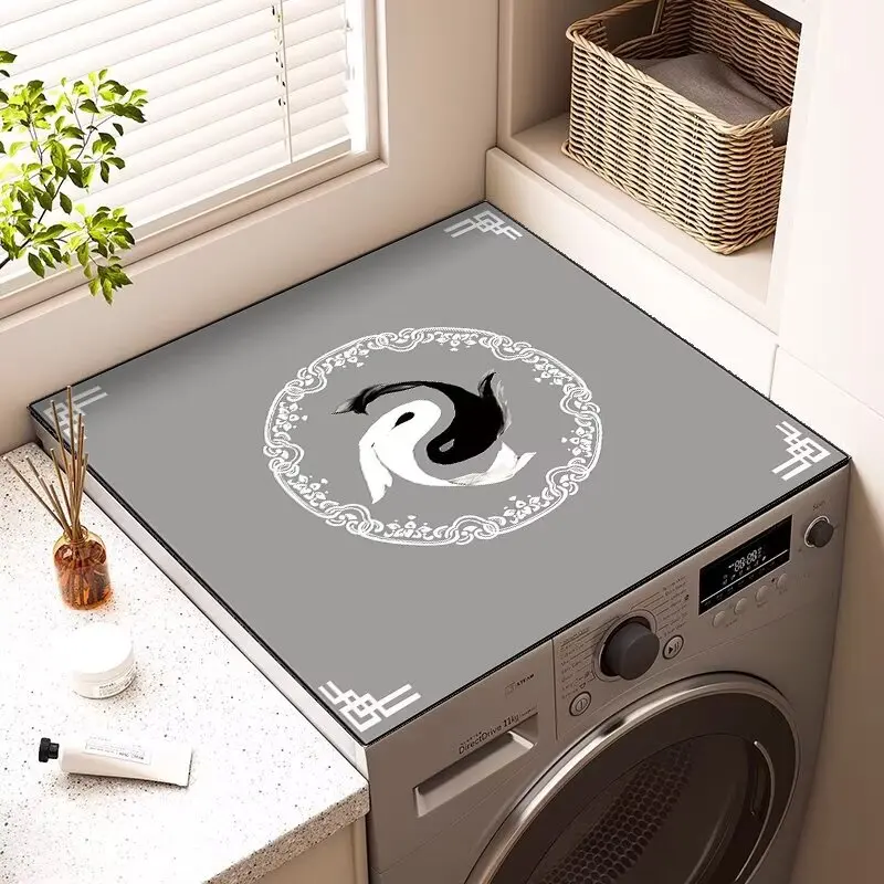 Roller washing machine cover pad, leave-in waterproof, sunscreen, refrigerator dust cover cloth, bedside table protective pad
