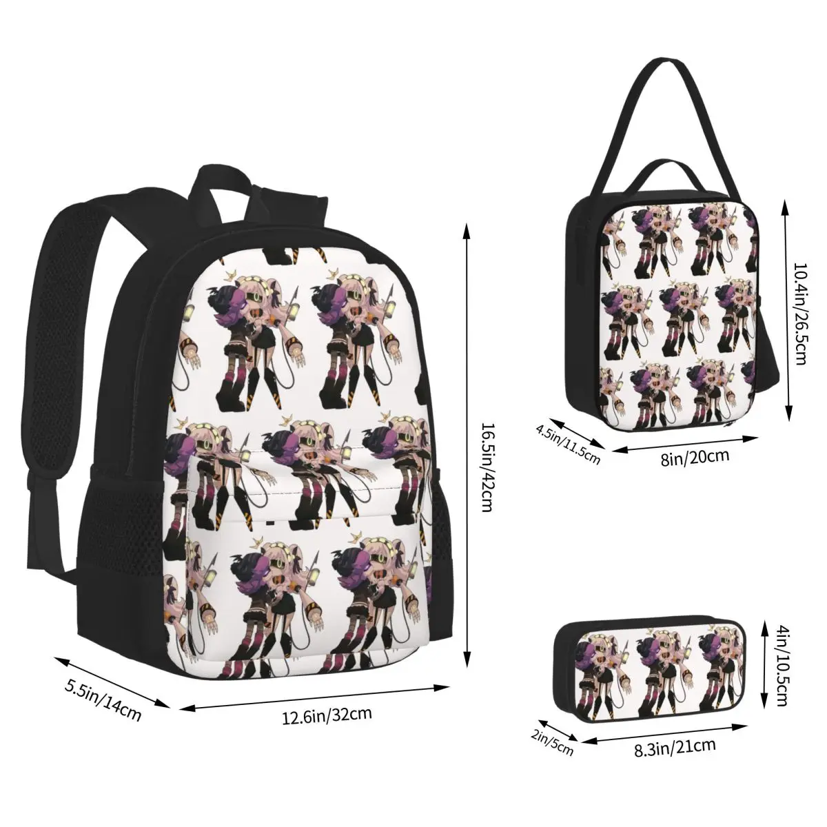 Murder Drones Backpacks Students Bookbag School Bags Rucksack Lunch Bag Pen Bag Three-Piece Set