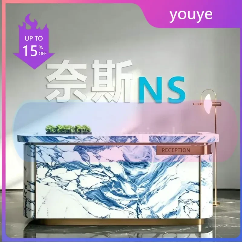 M4T Opening ceremony Aesthetic Minimalist Reception Desks Best Company Beauty Salon Reception Desks Luxury Hotel Corner Escritor
