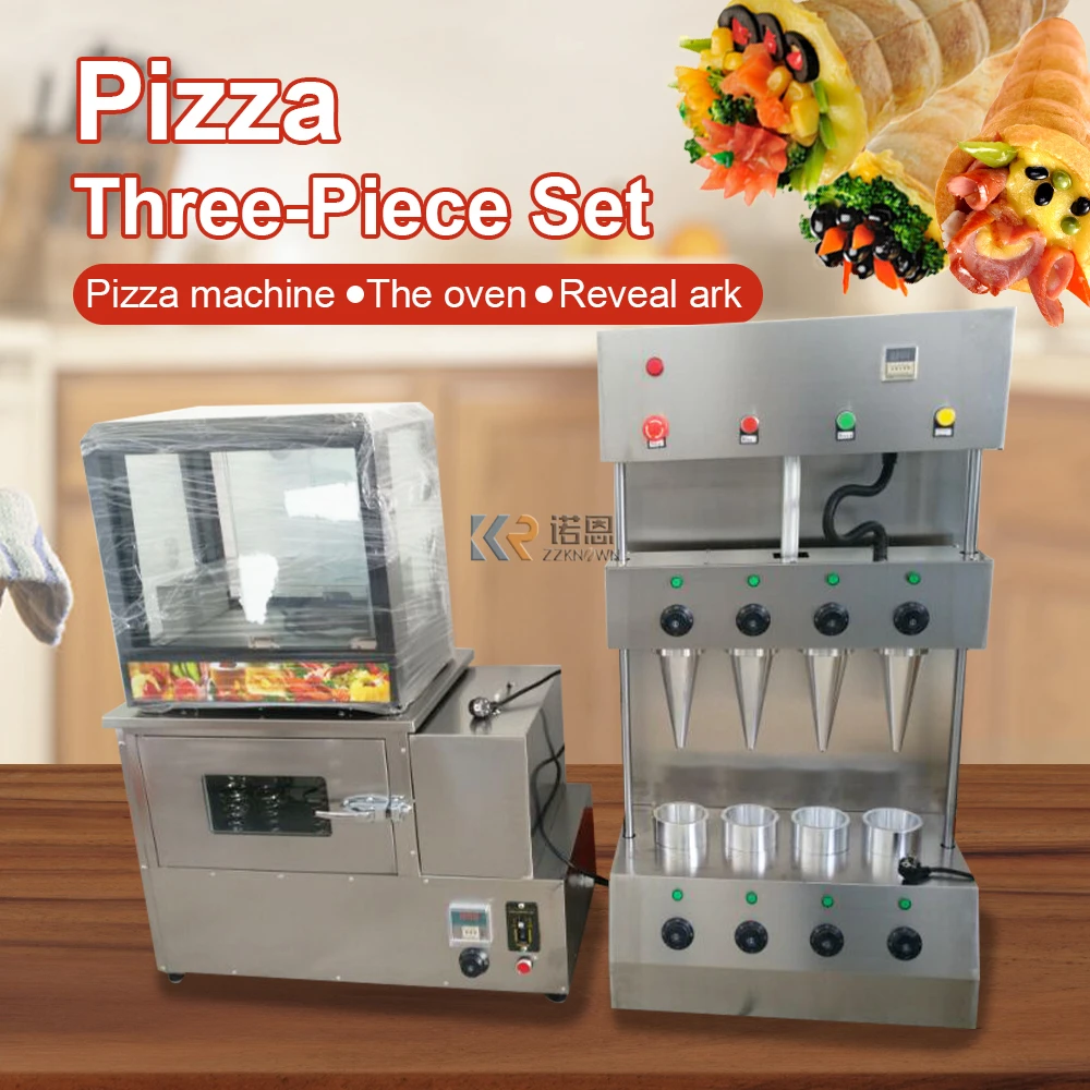 Автоматическая машина для производства конусов для пиццы, коммерческая витрина для пищевых закусок, линия по производству печи для конусов для пиццы, оборудование для хлебобулочных изделий