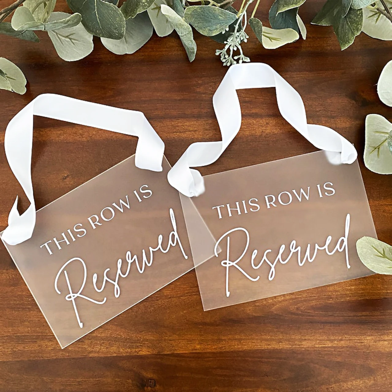 

This Row Is Reserved Sign For Wedding Ceremony, This Seat Is Reserved Sign, Reserved Row Acrylic Sign For Chair In Loving Memory