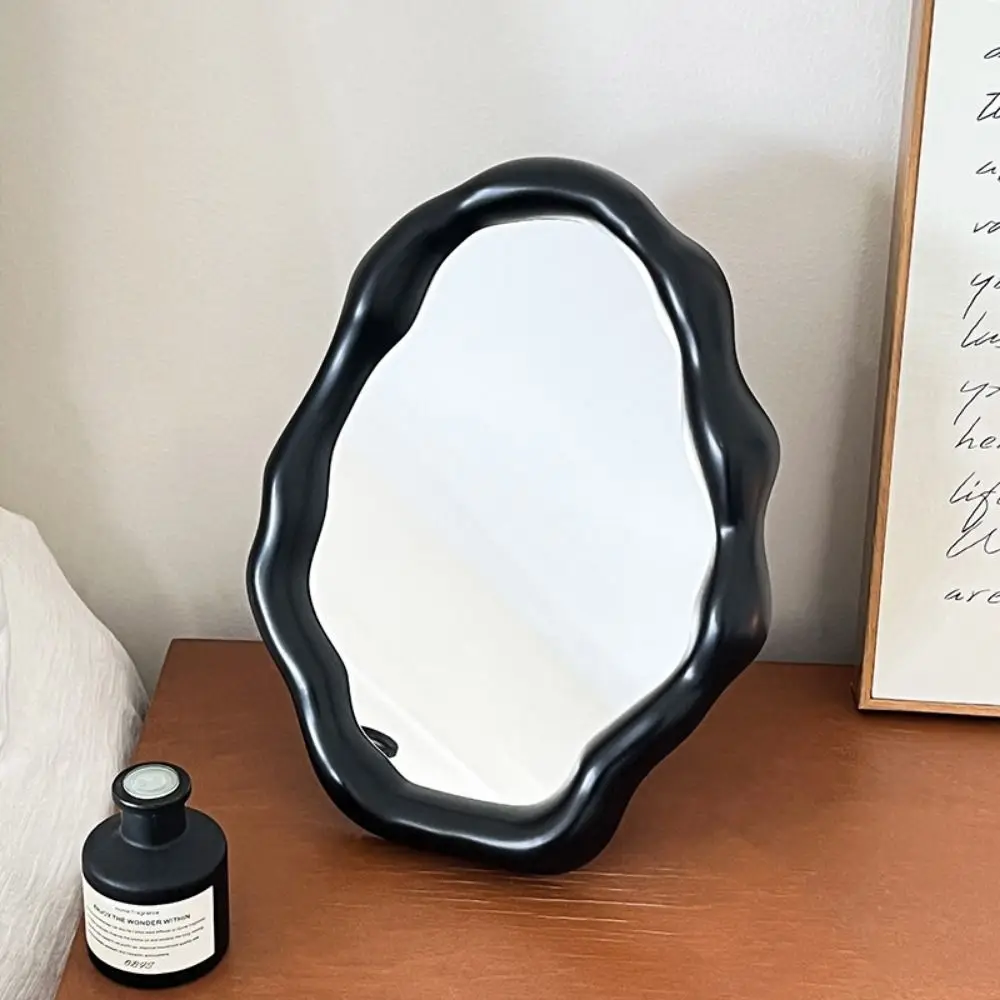 Ins espelho de pé irregular luz luxo dobrável espelho de maquiagem de mesa amplamente utilizado nuvens decorativas espelho de vaidade decoração de casa