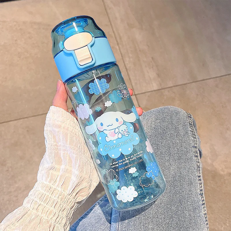 

Kawaii 550ML Kuromi Cinnamoroll Sanrio Water Cup Cartoon Anime Plastic Cup Toys for Kids Kawaii Bottle Water Cup Birthday Gift