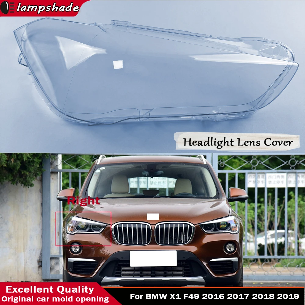 Headlamp Transparent Lampshade For BMW X1 F49 2016 2017 2018 2019 Headlight Lens Cover Replace Original LampShell Plexiglass