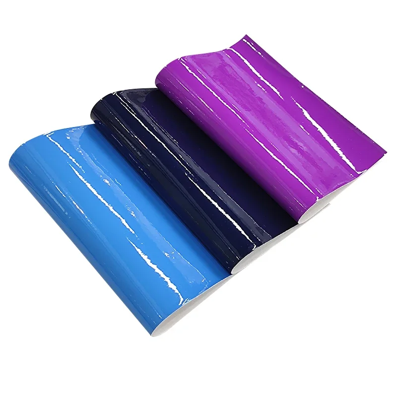 Solid Bright Color Smooth Mirror PU Synthetic Leather Fabric Sheet for Making Hair Bow/Shoe Upper/Bag/Handbag/Craft 46*135CM