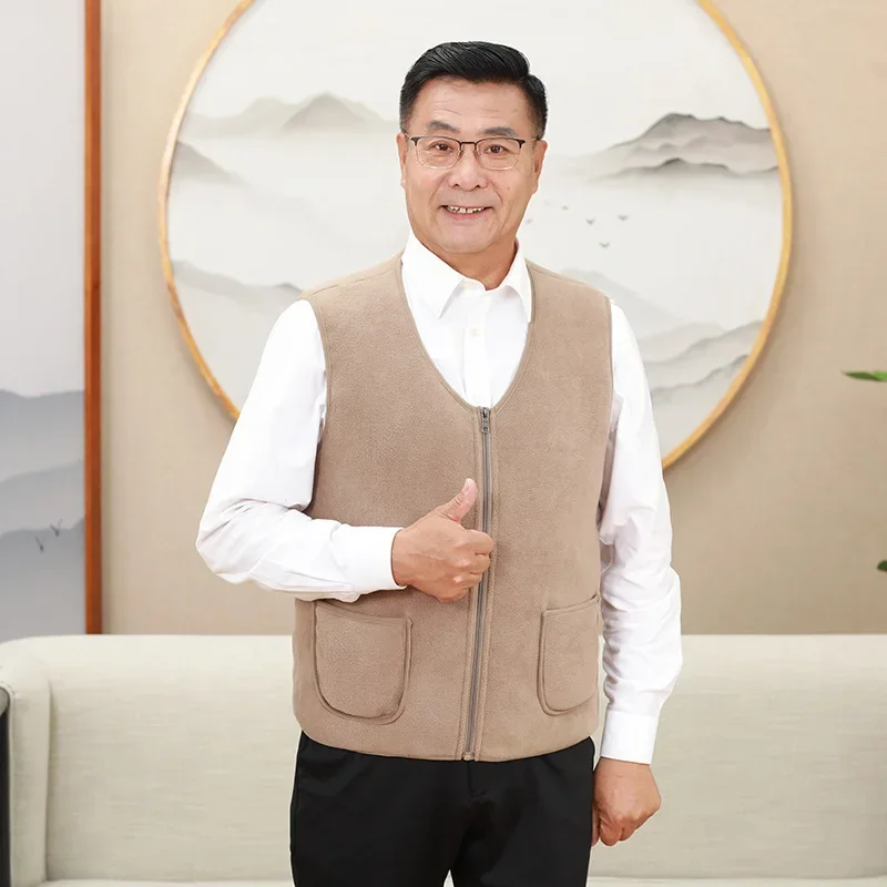Winter Vest Fleece Sleeveless Cardigan Warm Thickened Waistcoat Zipper Jackets Tank Top Fleece Vests New Superhot Coat