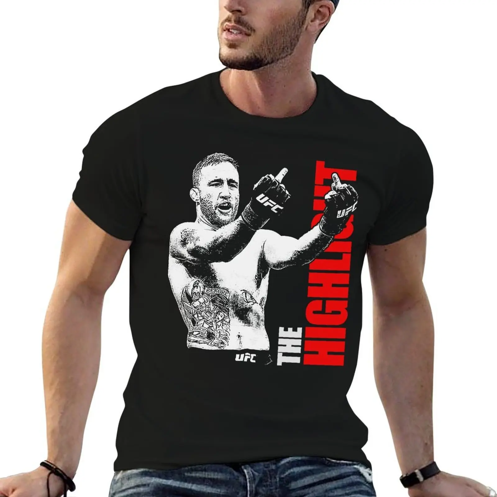 

Justin Gaethje The Highlight T-Shirt cotton t shirts high quality t shirts for man cotton funny essential t shirt T-Shirt