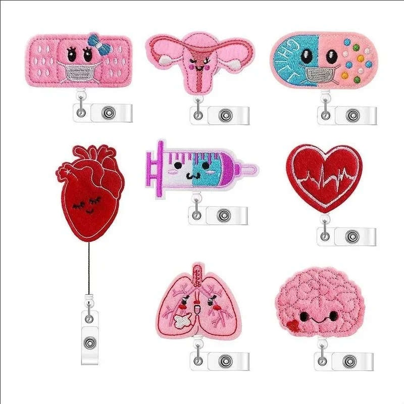 Nurse Doctor Workers Retractable Badge Reel Easy Pull Chest Pocket Card ID Tag Clip Badge Holder Reels for Work Card