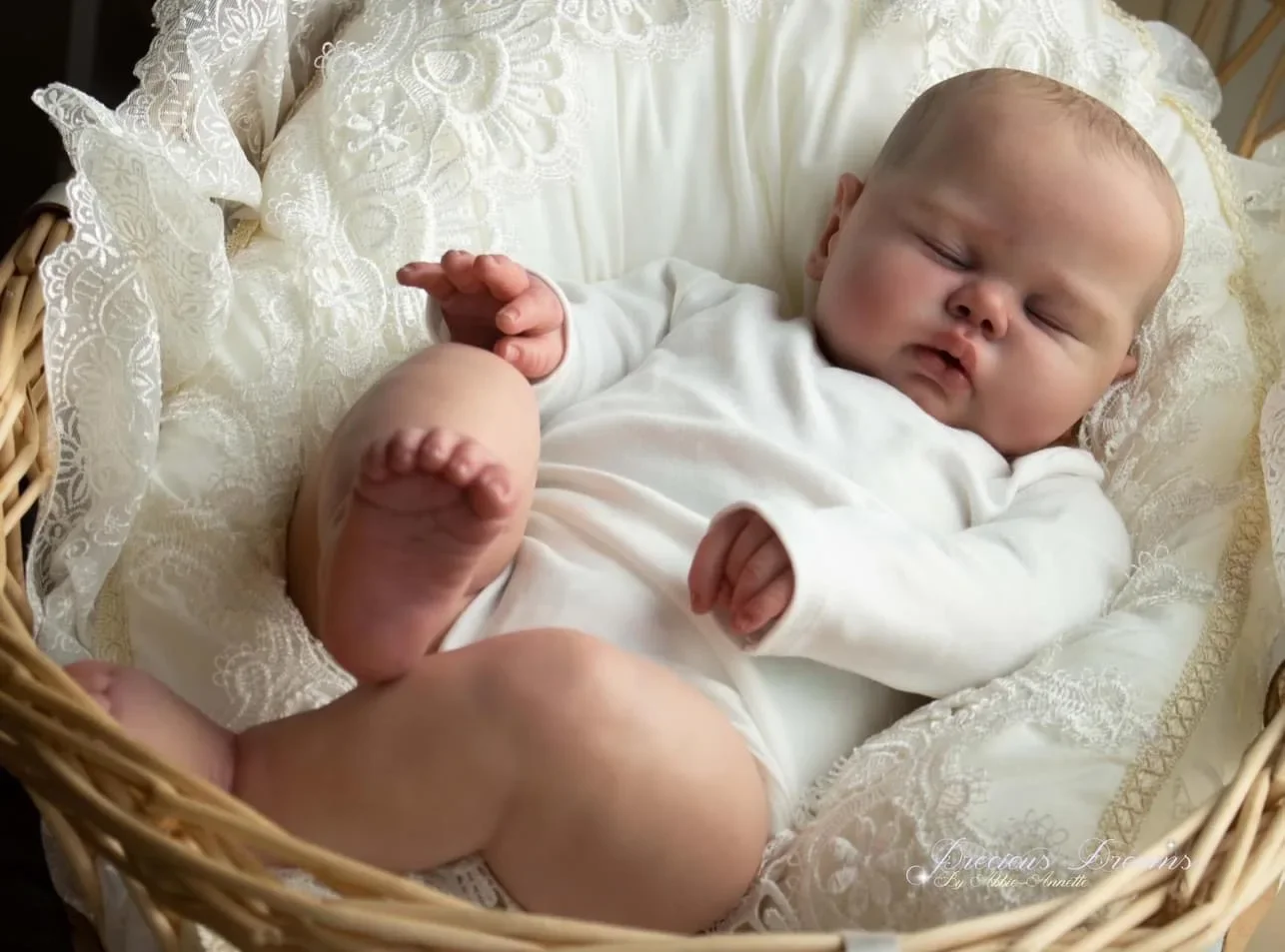 St.Store 24 pollici corniccio che dorme in tessuto morbido corpo realistico rinato bambino dipinto a mano capelli coccolosi neonato bambola bambino