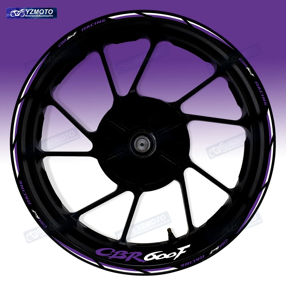 

Для Honda CBR600F CBR 600F мотоцикл 17-дюймовая наклейка на переднее и заднее колесо, светоотражающая декоративная наклейка на обод втулки в полоску