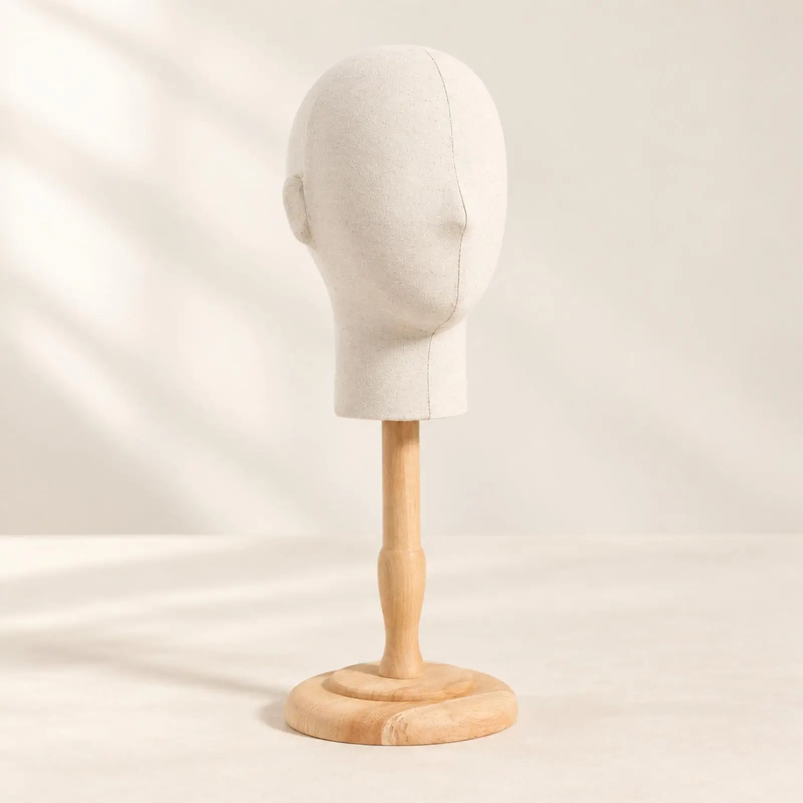 Female Mannequin Head Multifunctional materialCovered Female Head Mannequin Headwear Display Form with Stitched Seams