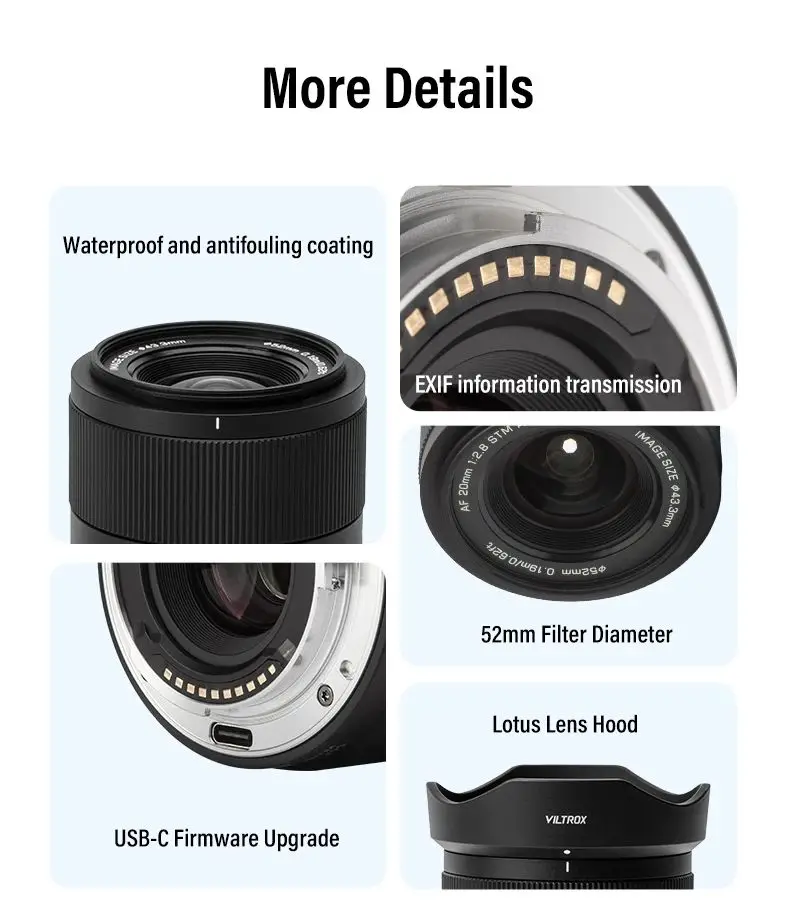 Viltrox 20mm F2.8 Autofokus Vollformat Ultra-Weitwinkelobjektiv für Sony E-Mount und Nikon Z-Mount Kameras – Detail 14